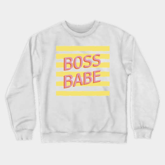 Boss Babe Cool Lady Boss Small Business Crewneck Sweatshirt by Holailustra